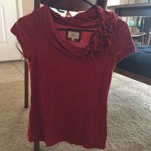 Deletta XS red cowl neck top