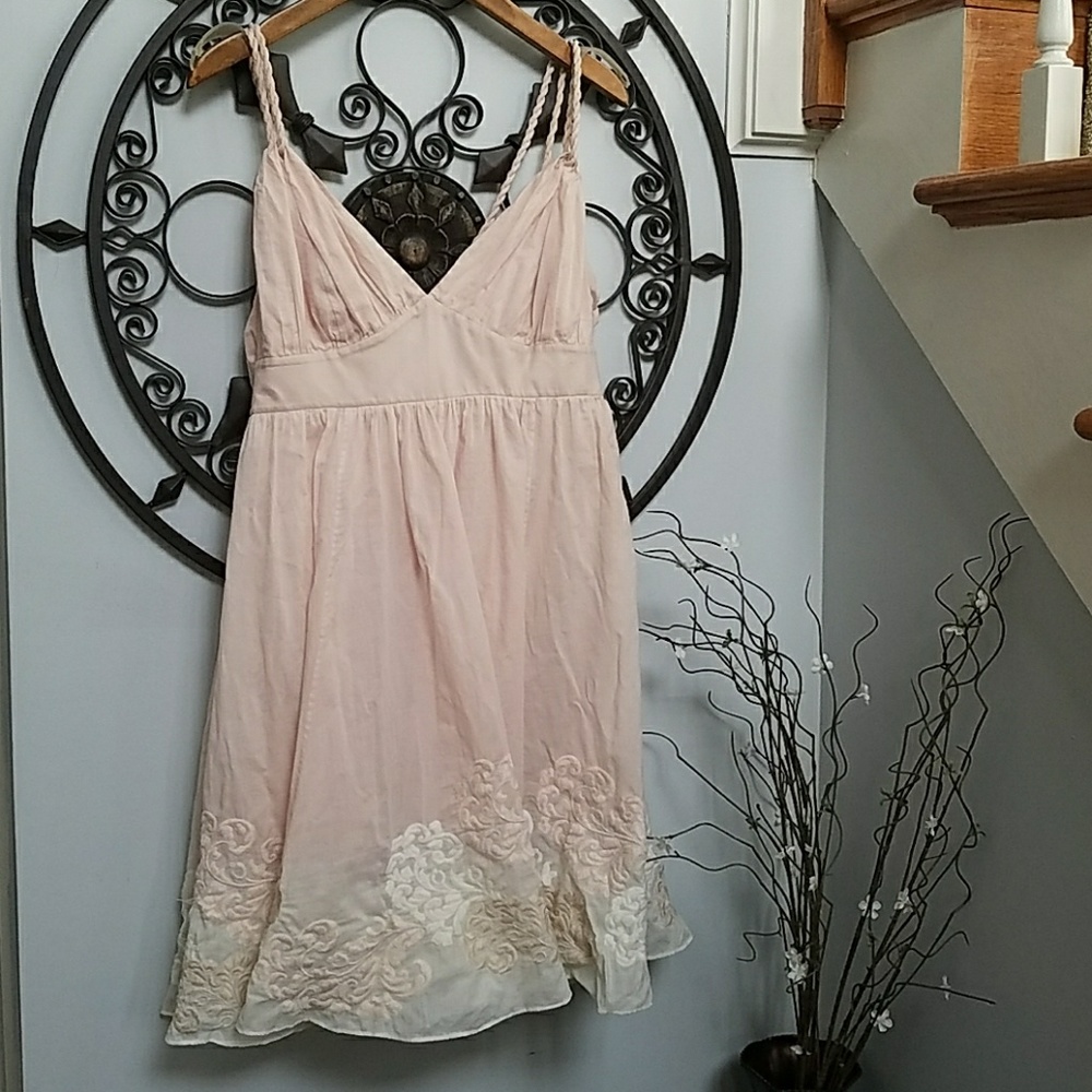 Karen Millen blush cotton embroidered dress