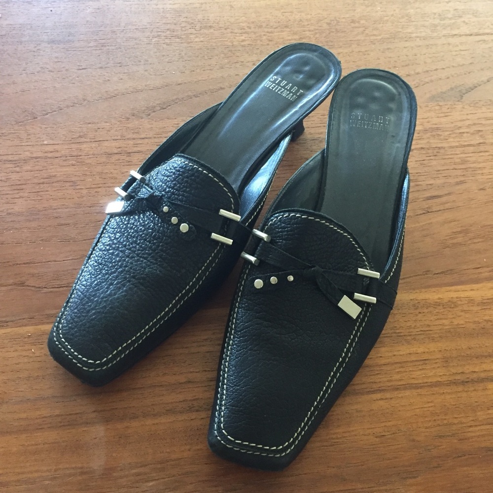 Navy Stuart Weitzman Mules EUC