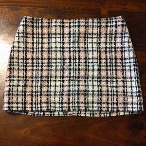 Plaid woven miniskirt