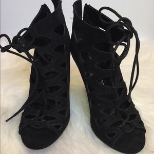 Chinese Laundry Black Lace Up Heels