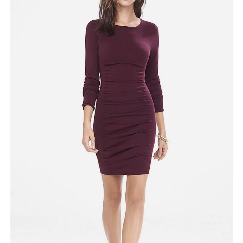 Express Bodycon Ruched Sweater Dress