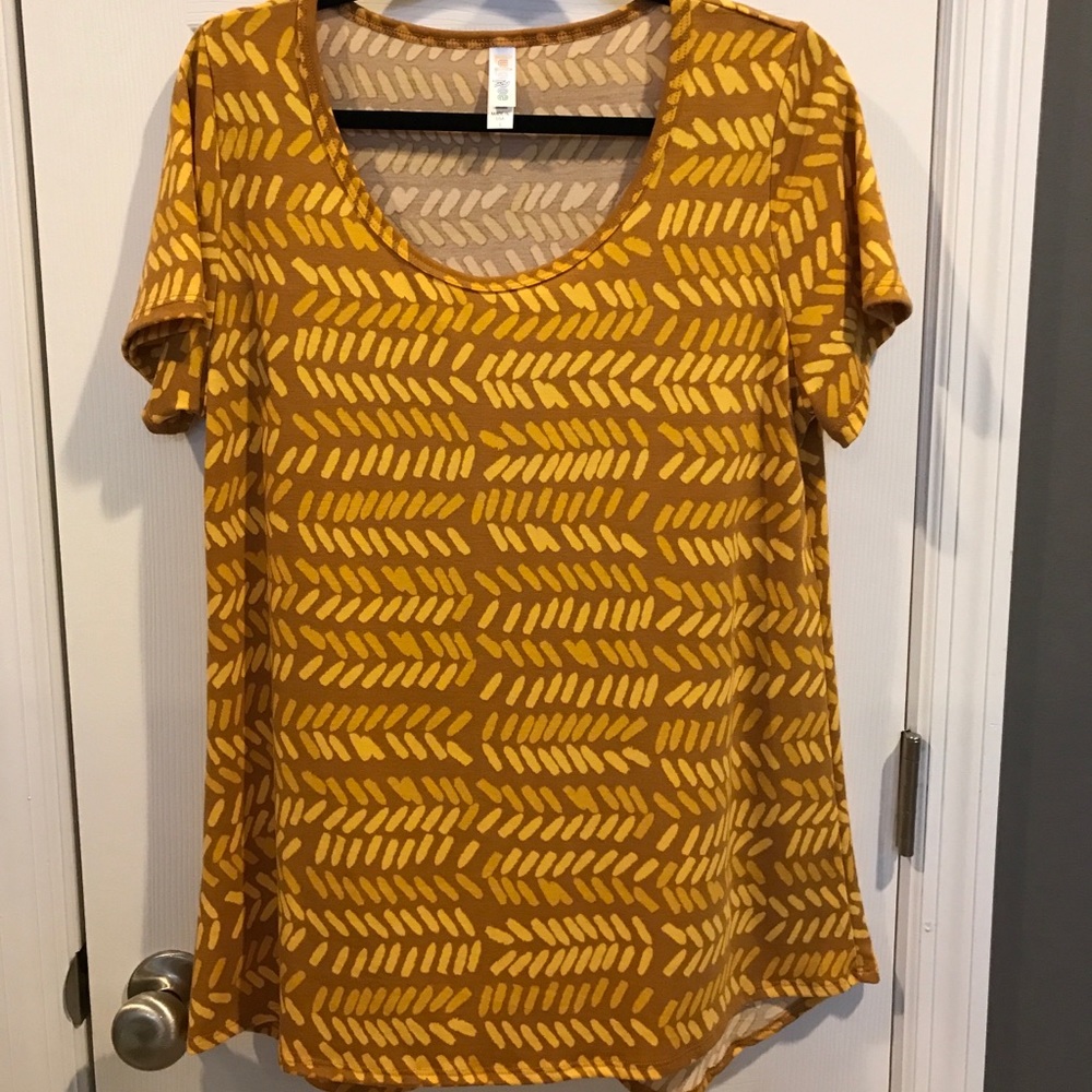 Lularoe Large Classic Mustard Yellow Shirt