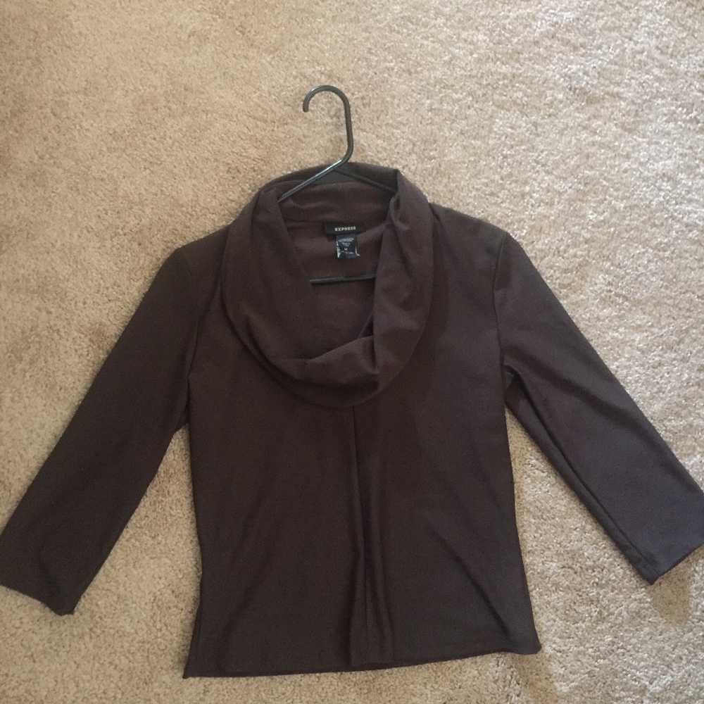 Express 3/4 sleeve cowl neck top