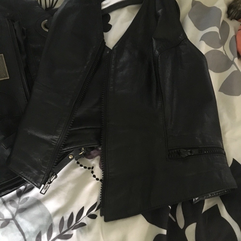 Bikers zipper vest leather