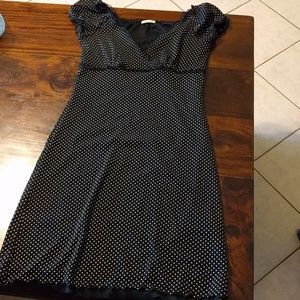 Cap sleeve polka dot dress