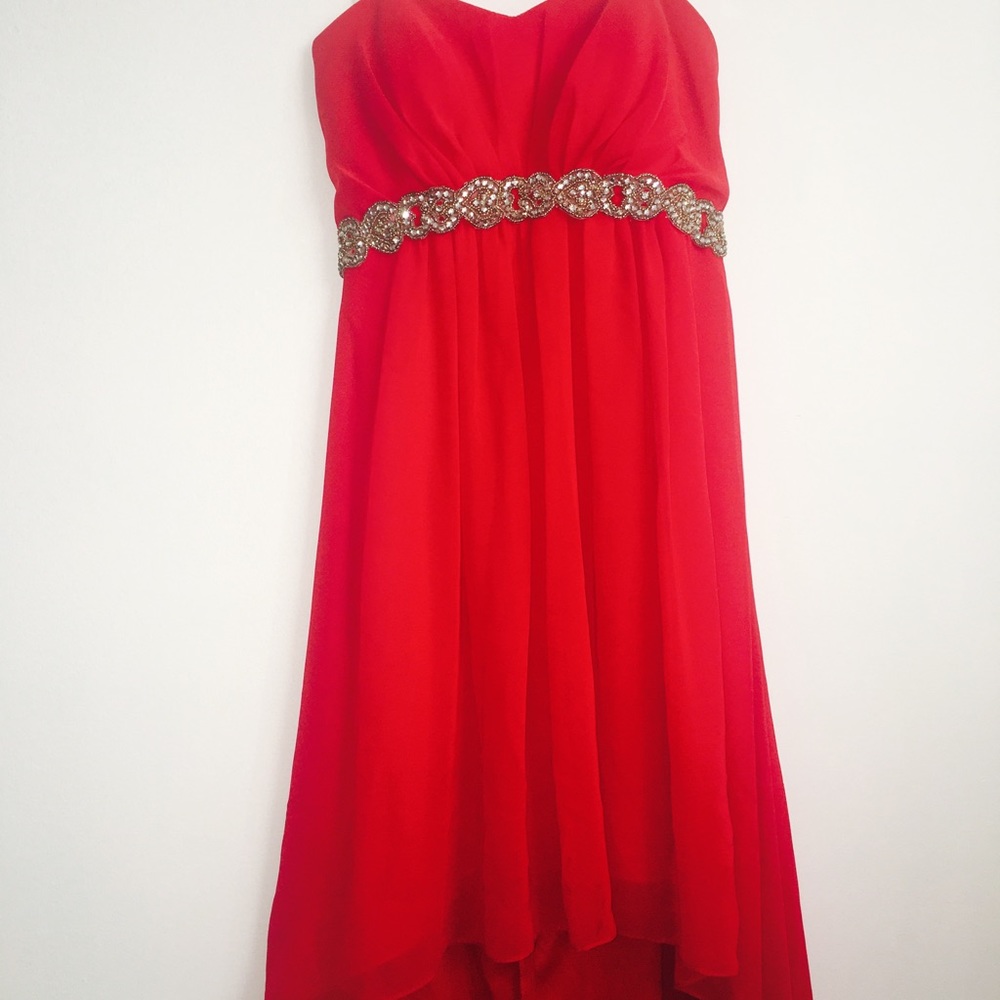 New Red Strapless Dress