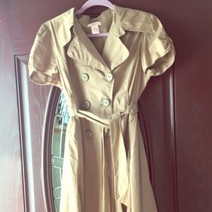 Vintage Beige Trench Wrap Dress, Large