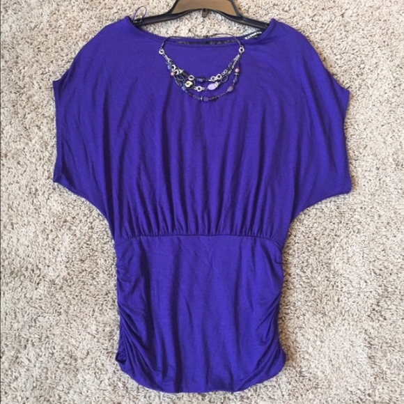 ❤️4 for $10❤️Royal purple express top Black lace - Picture 2 of 3