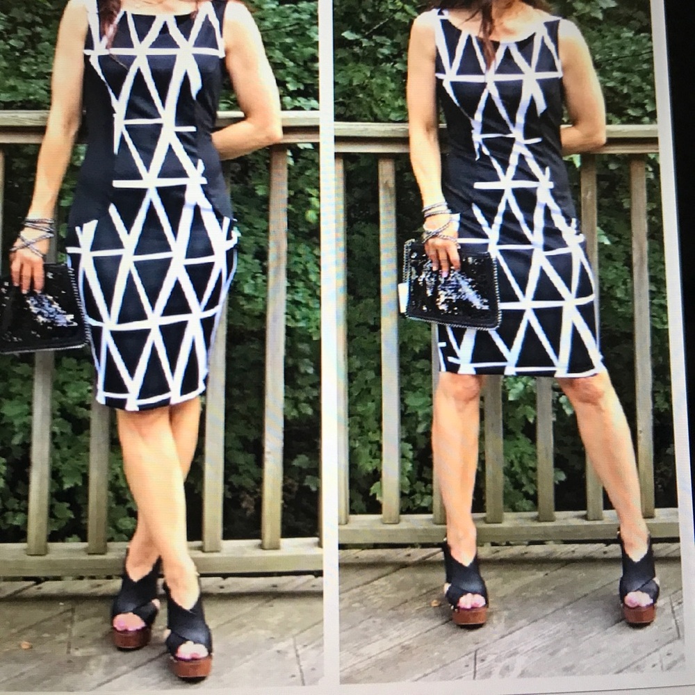 Women's Black white bodycon dress.