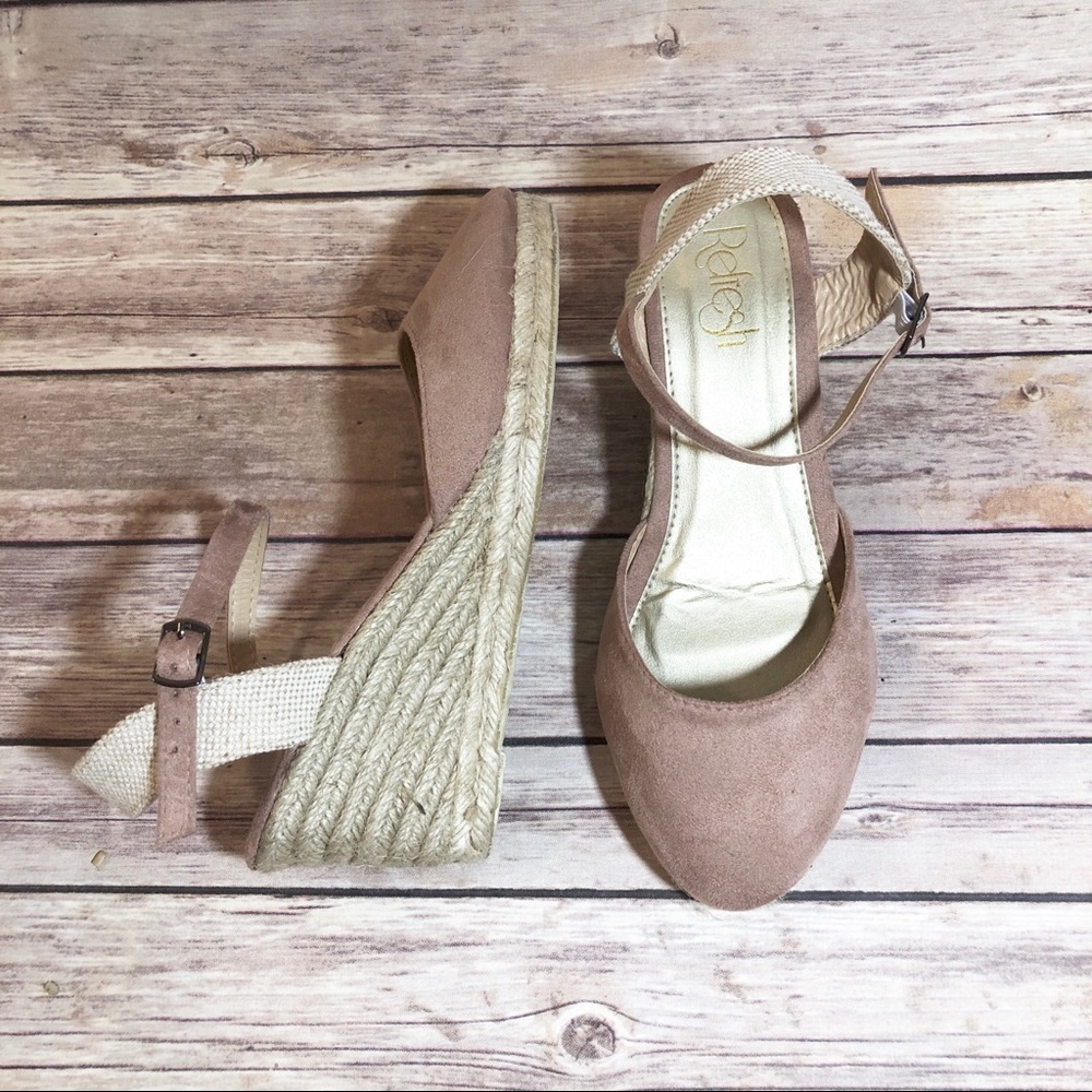 new gorgeous light salmon color espadrilles wedges