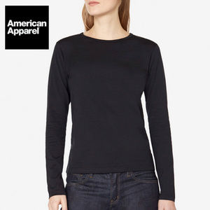 AMERICAN APPAREL Black Long Sleeve Crew Neck Tee