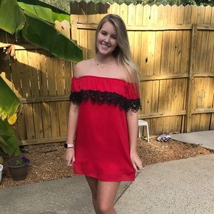 Gorgeous red and black dress