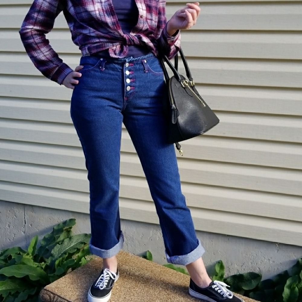 Dark Blue High Waisted Jeans