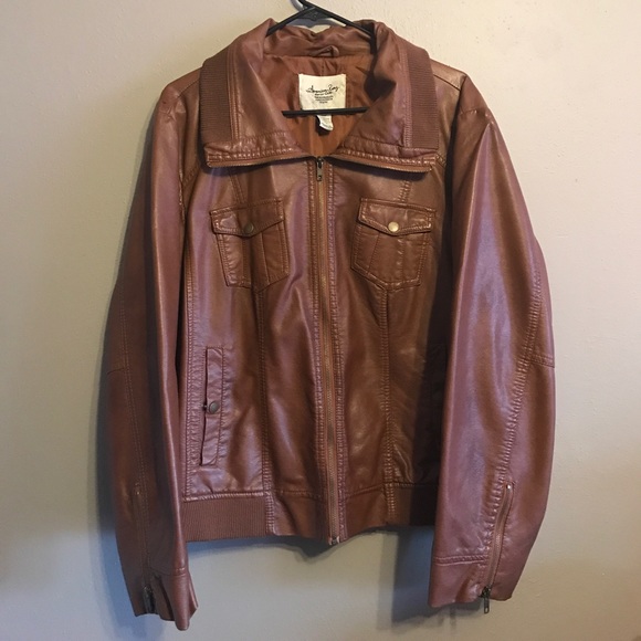 American Rag Jackets & Blazers - American Rag Tan Faux Leather Jacket