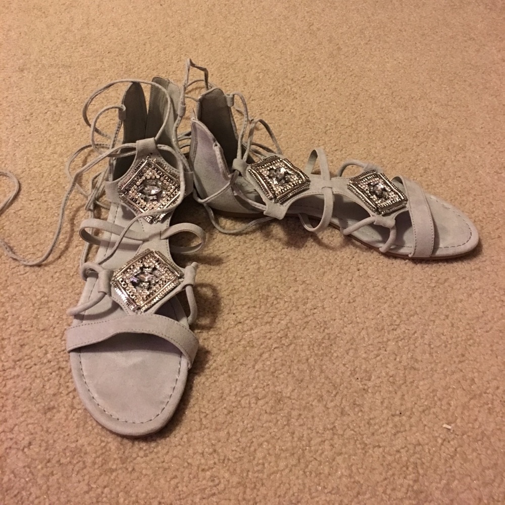 Bejeweled gladiator sandals