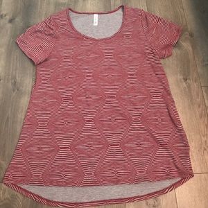 Large Maroon and Gray Lularoe Classic