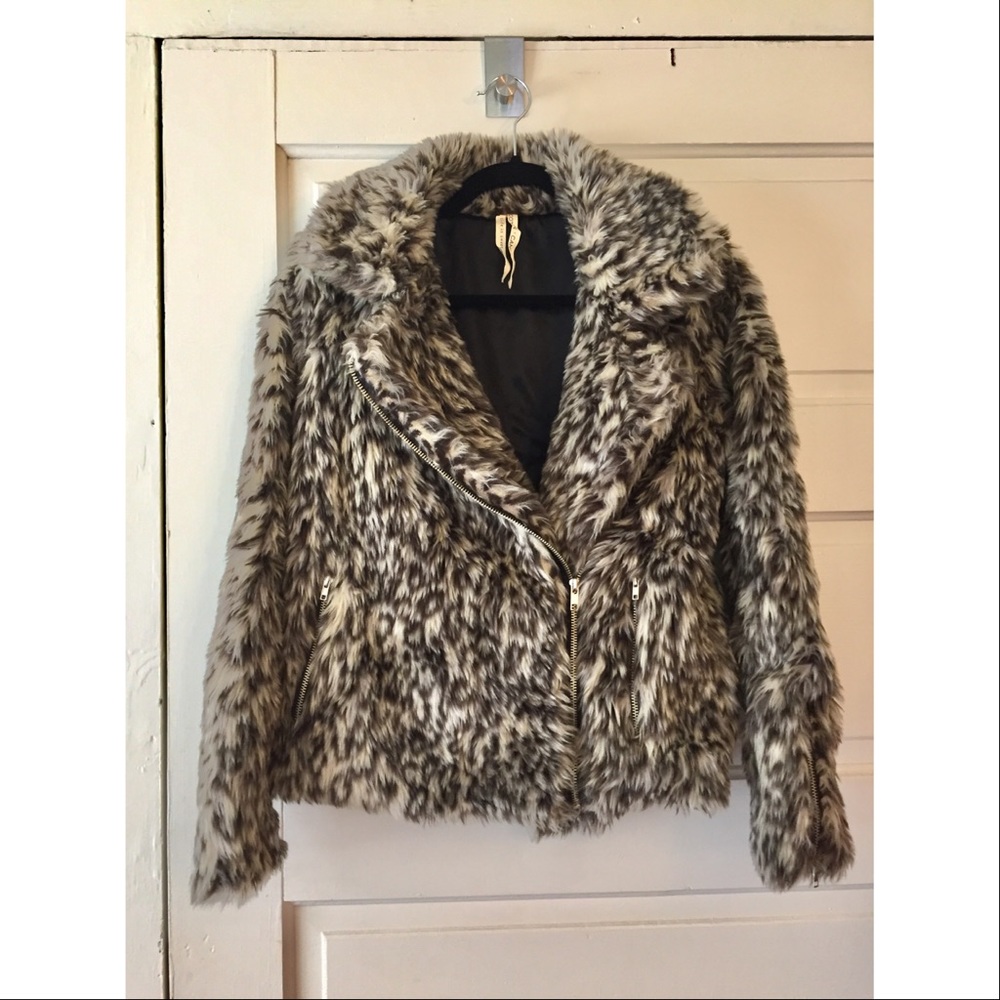 Animal Print Faux Fur Coat