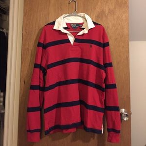 Red with Navy stripped Polo