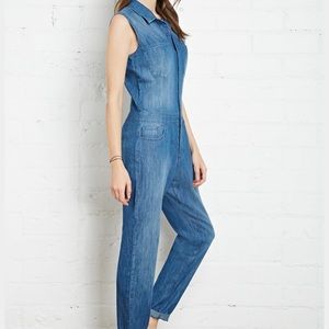 Forever 21 Los Angeles Chambray Jumpsuit