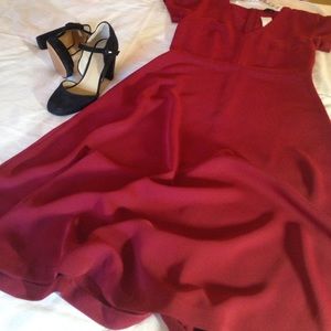 Ann Taylor Cranberry Midi Dress