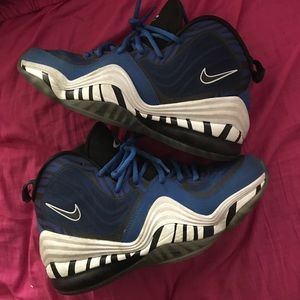 Blue and black zebra pattern nikes