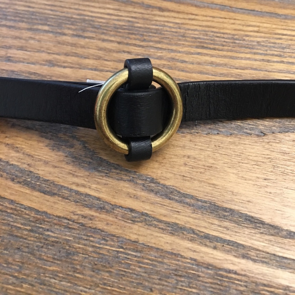 Madewell - Skinny round metal leather belt