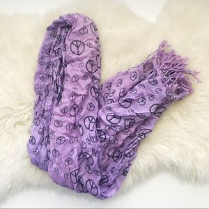 Purple Peace Sign Scarf