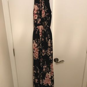 Feel the music navy blue print floral maxi - lulus
