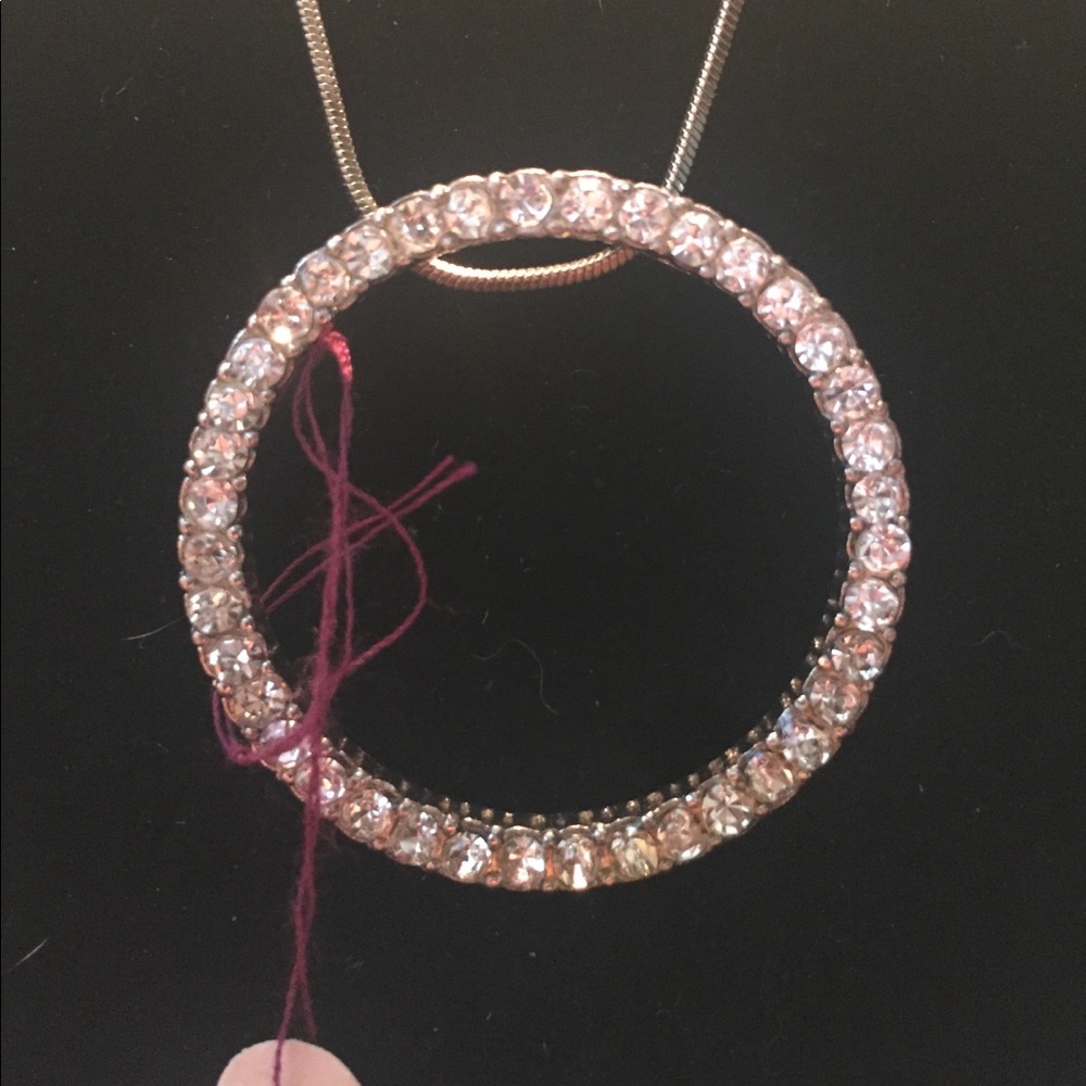 16" adjustable crystal circle necklace