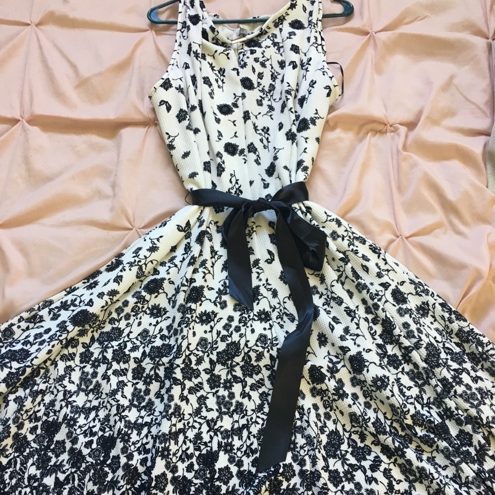 Black and White A-line dress