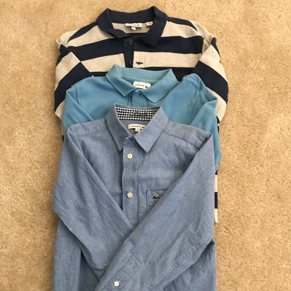 Boys long sleeve LaCoste shirts