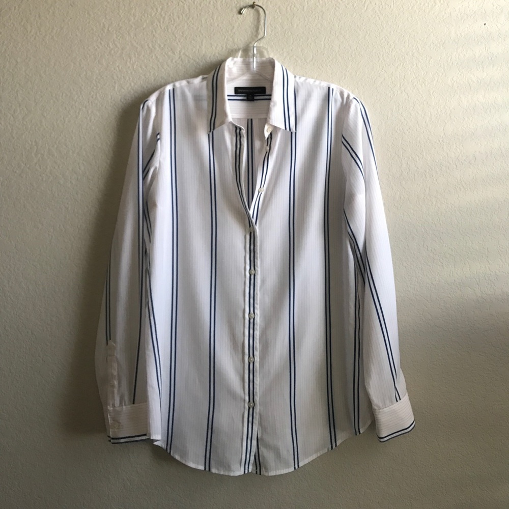 Banana Republic Blue and Pink striped blouse