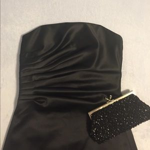 ABS black strapless formal gown