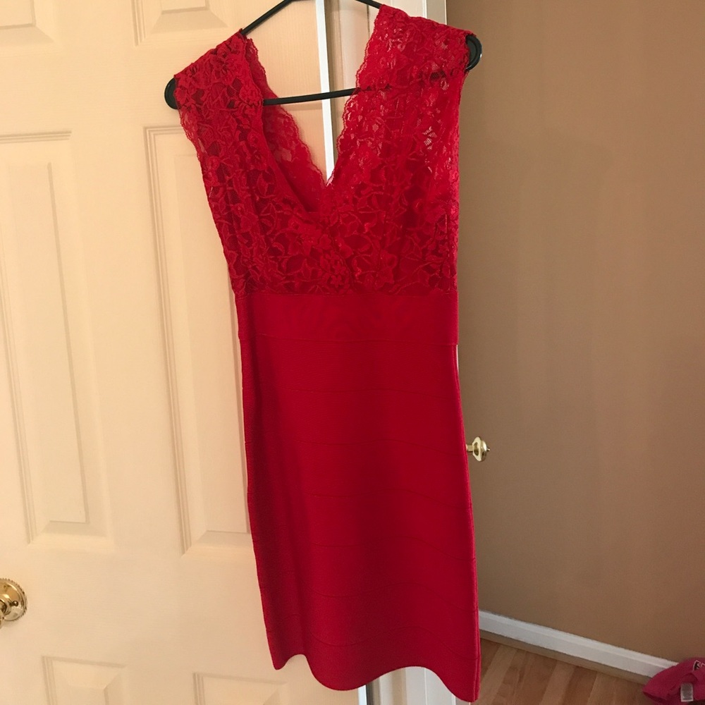 Bebe red, bandage dress
