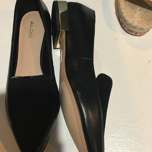 Aldo Loafers with goldtone heel accent