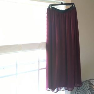 Medium Burgundy Maxi Skirt