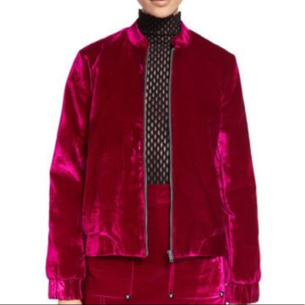 Opening Ceremony Croc-Embossed Velvet Bomber Jacke