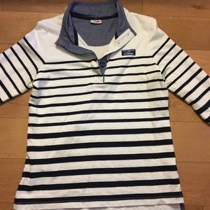 Navy and white LL bean cotton pullover