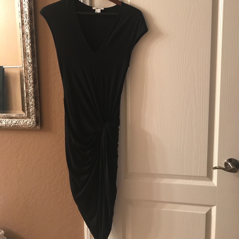Helmut Lang asymmetrical draped dress