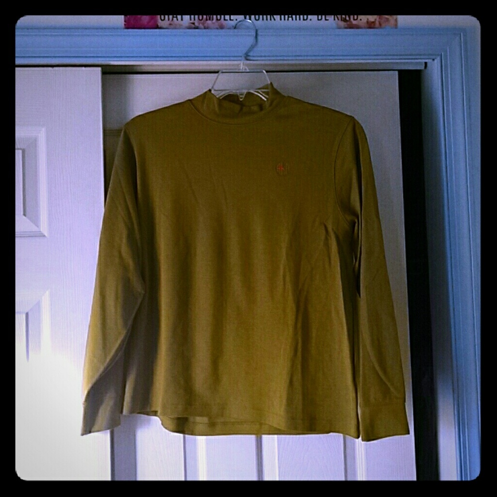 Mock turtleneck, "AKA" embroidery on left side