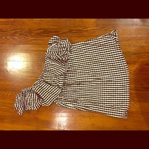 One Shoulder Gingham Blouse