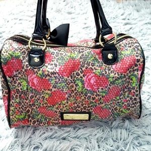 Betsey Johnson Rose and Leopard Sequin Purse