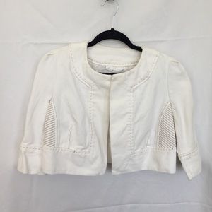 DVF WHITE CROPPED JACKET