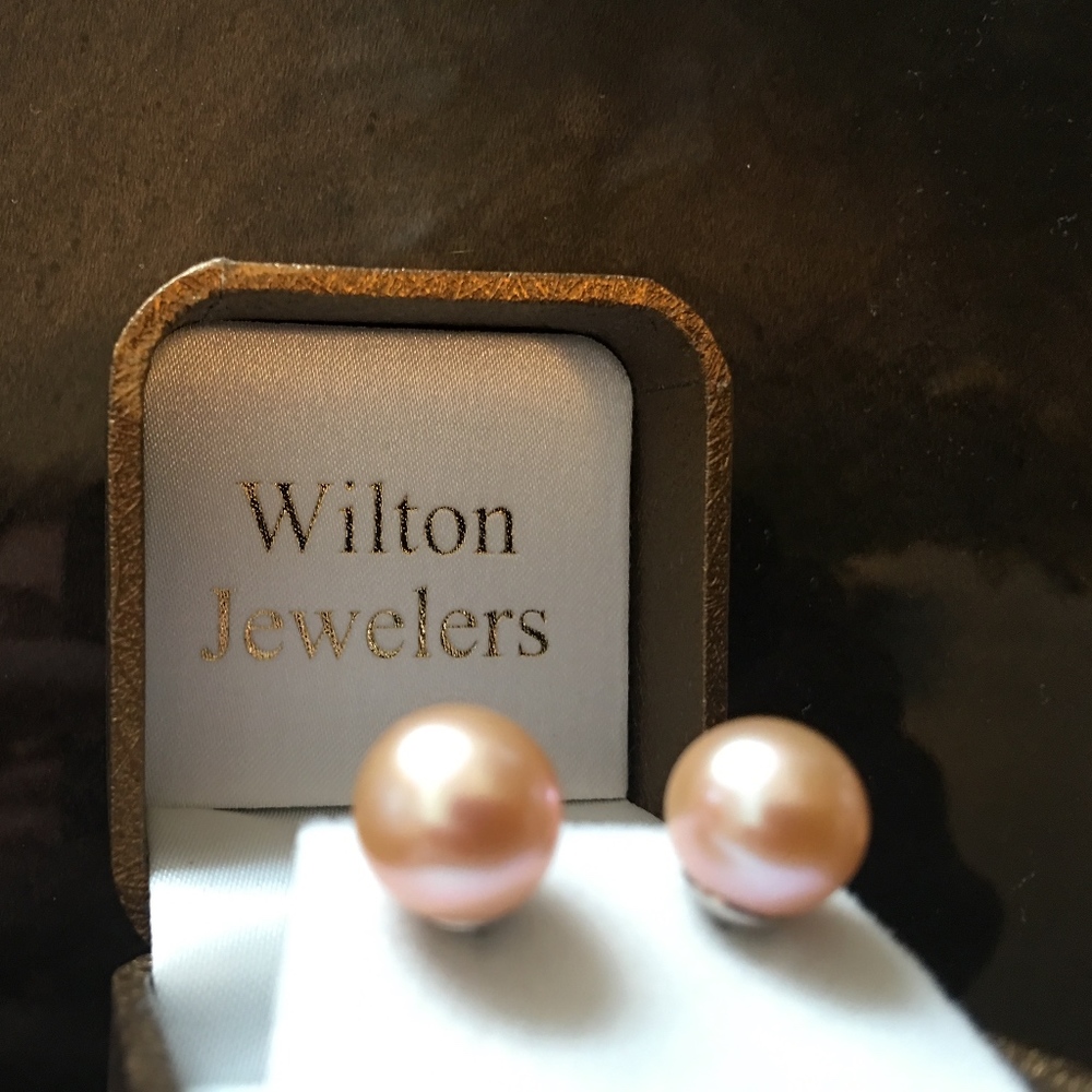 Blush Pink Freshwater Pearl Stud Earrings
