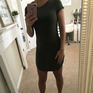 Green mini dress