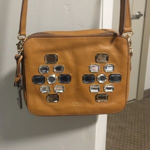 Beaded fossil purse