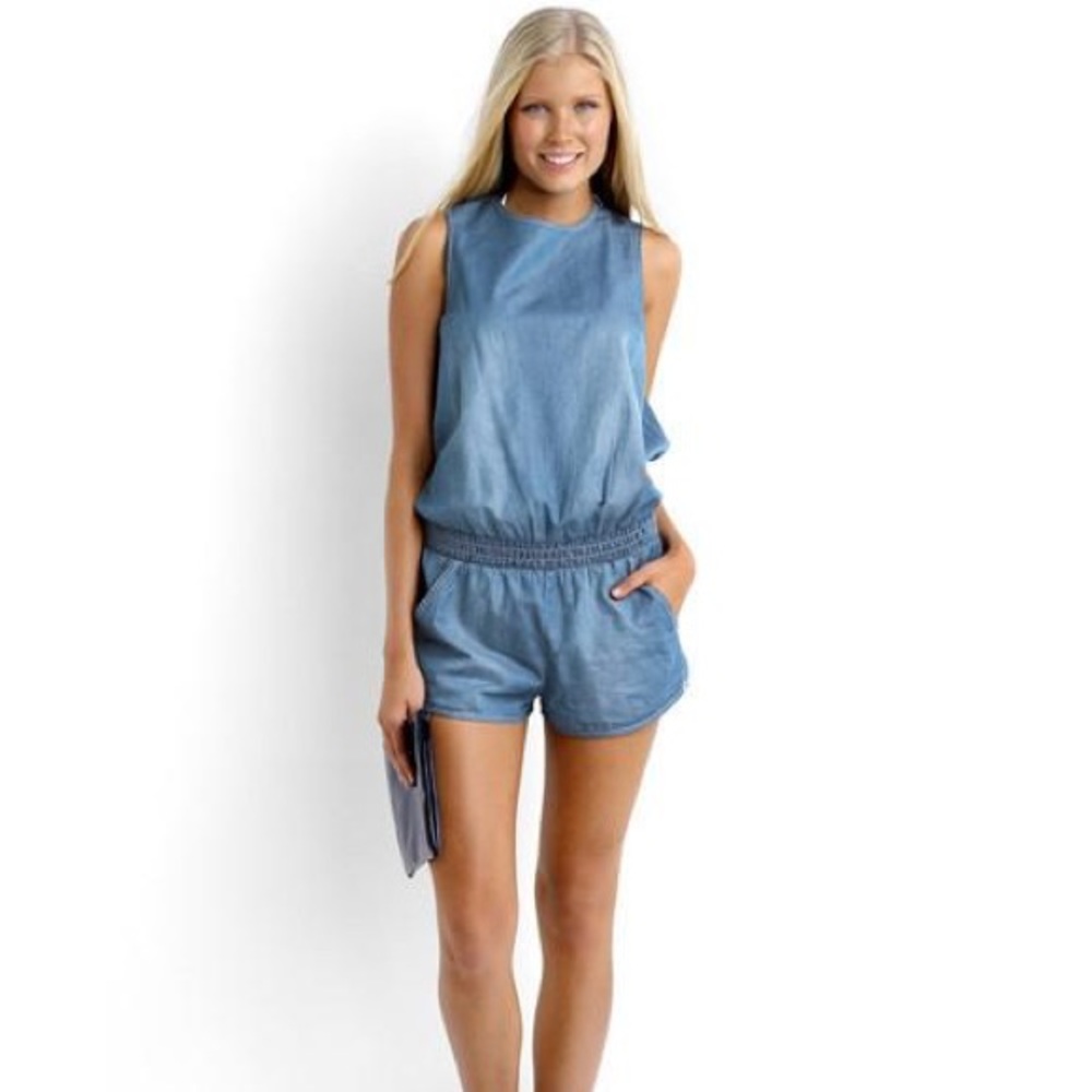 Seafolly Chambray Open Back Romper
