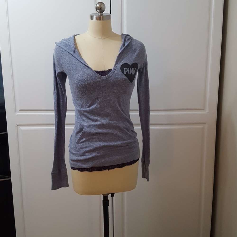 Vs pink hooded long sleeve