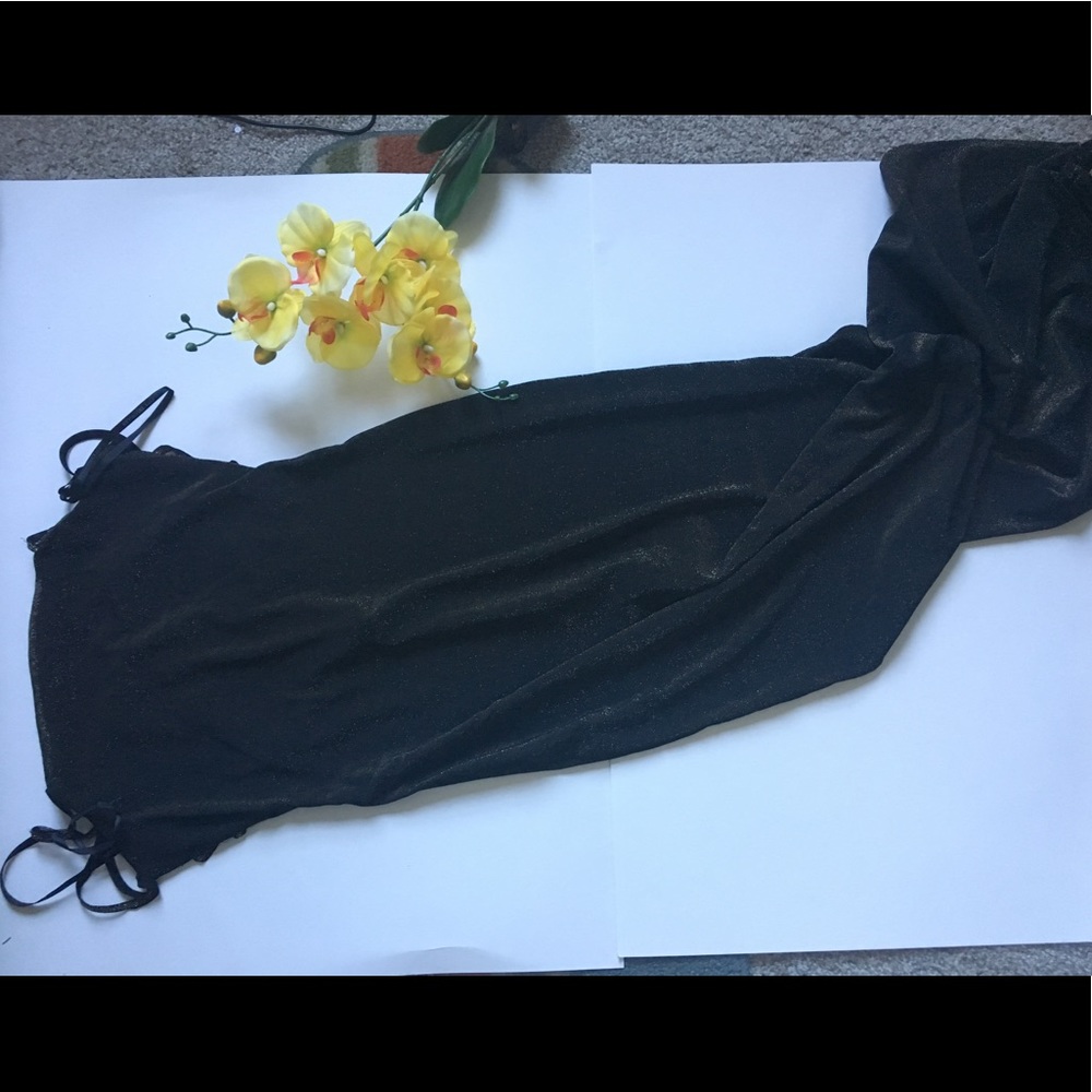 Long elegant black shimmer dress